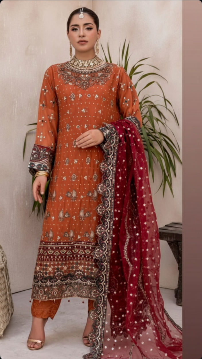 Fancy Embroidered Chiffon Collection By Humsafar Zainab Fazlani