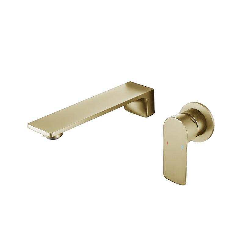 Wall-Mounted Brass Faucet Set