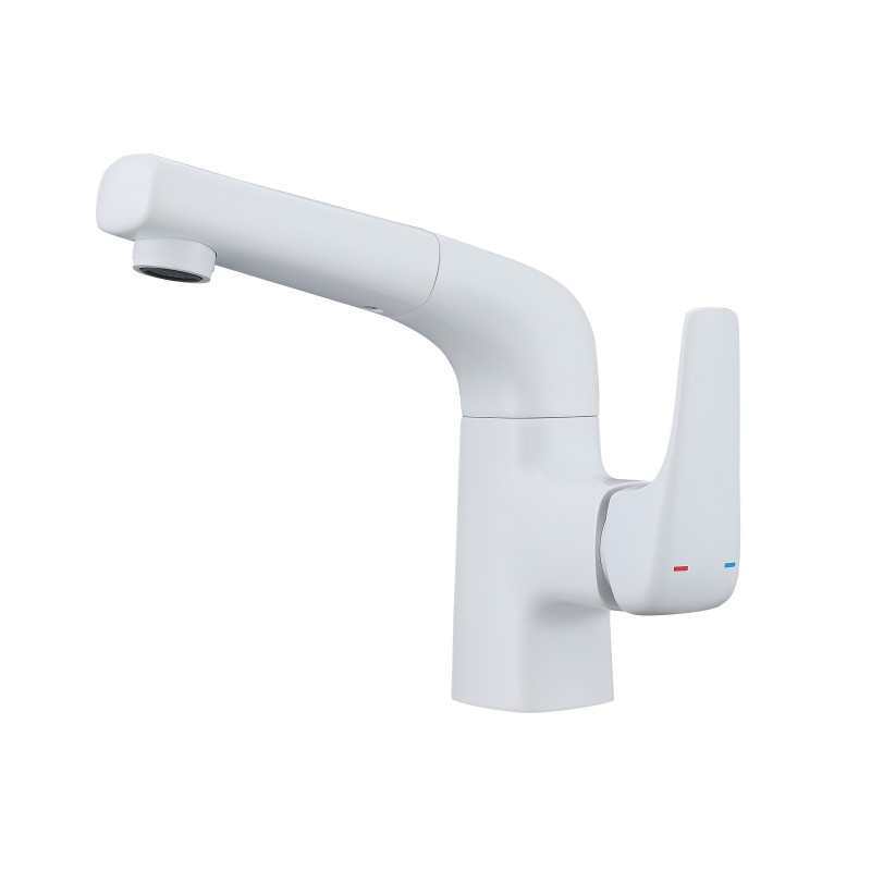 Modern white kitchen faucet