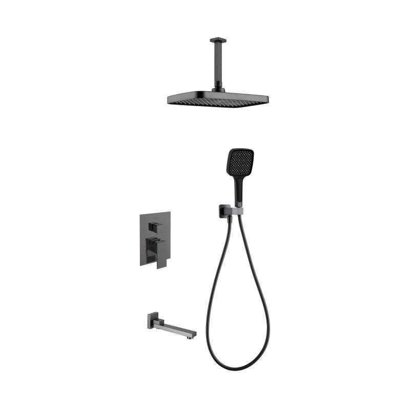 Modern Matte Black Shower Set