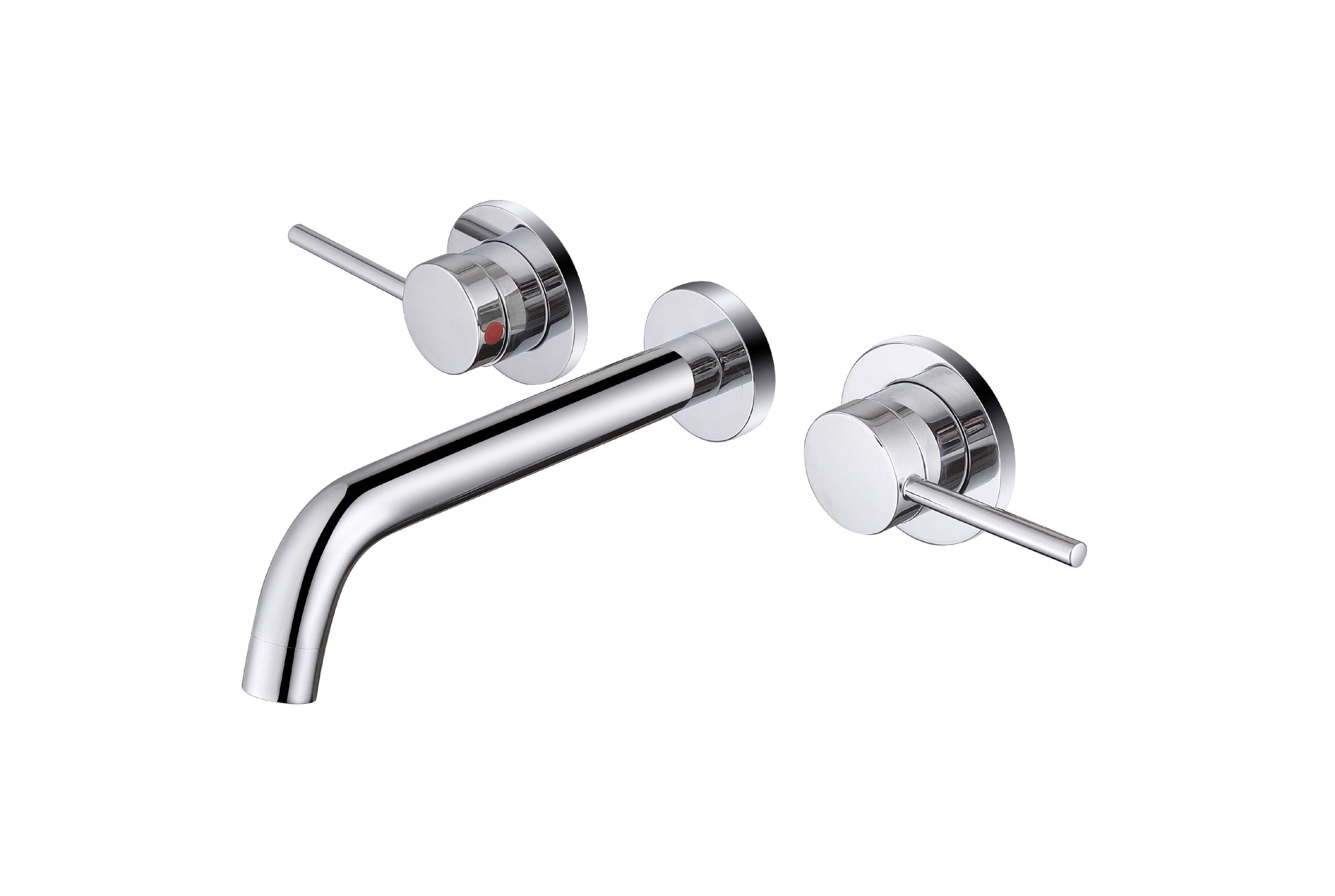 Wall-mounted chrome faucet set