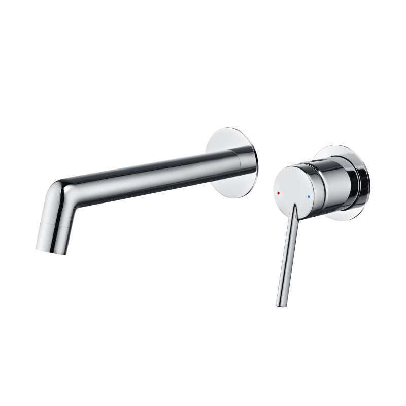 Wall-mounted chrome faucet