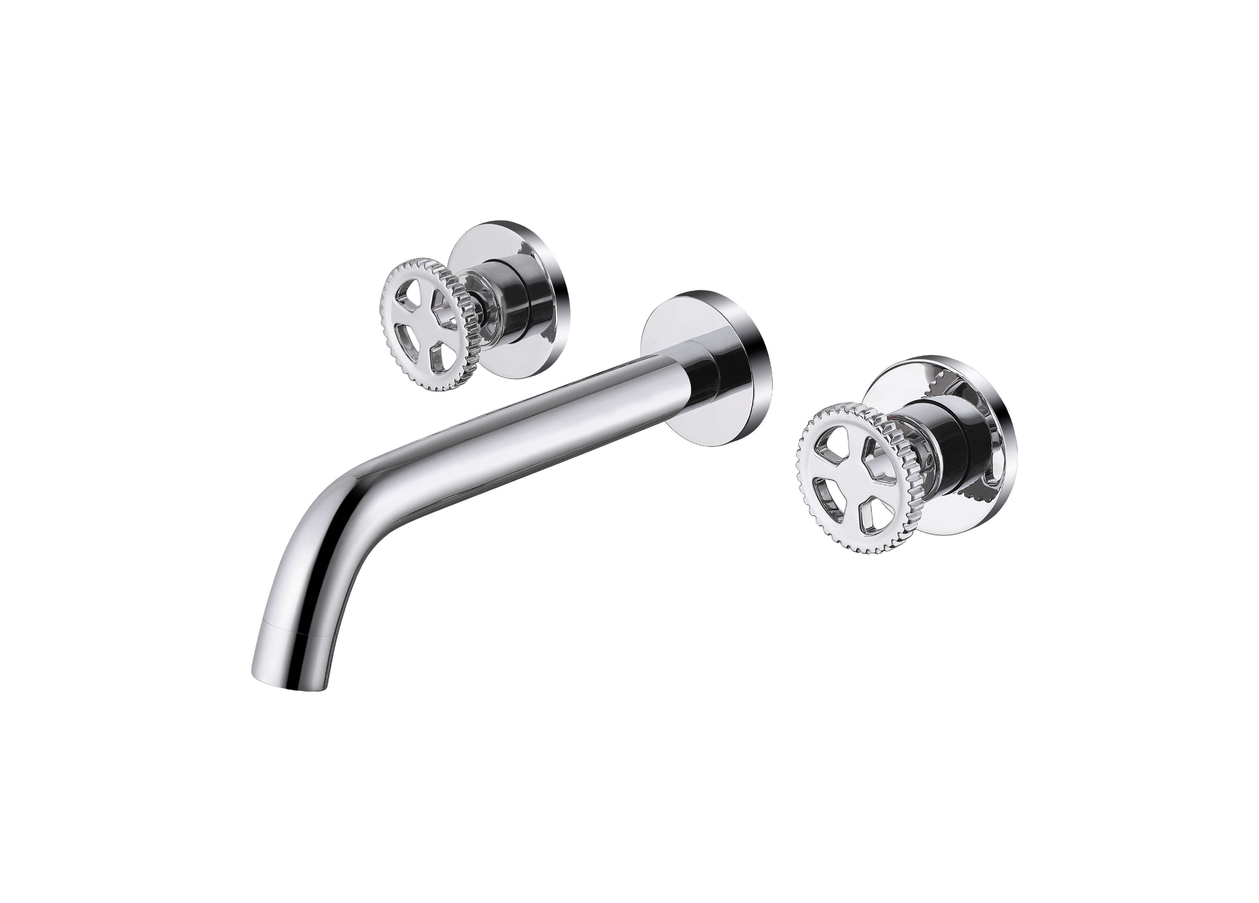 Wall-mounted chrome faucet set