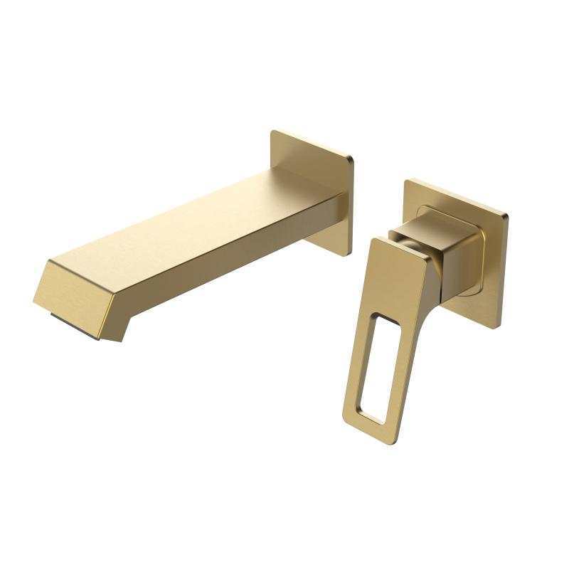 Modern Gold Wall-Mounted Faucet Set