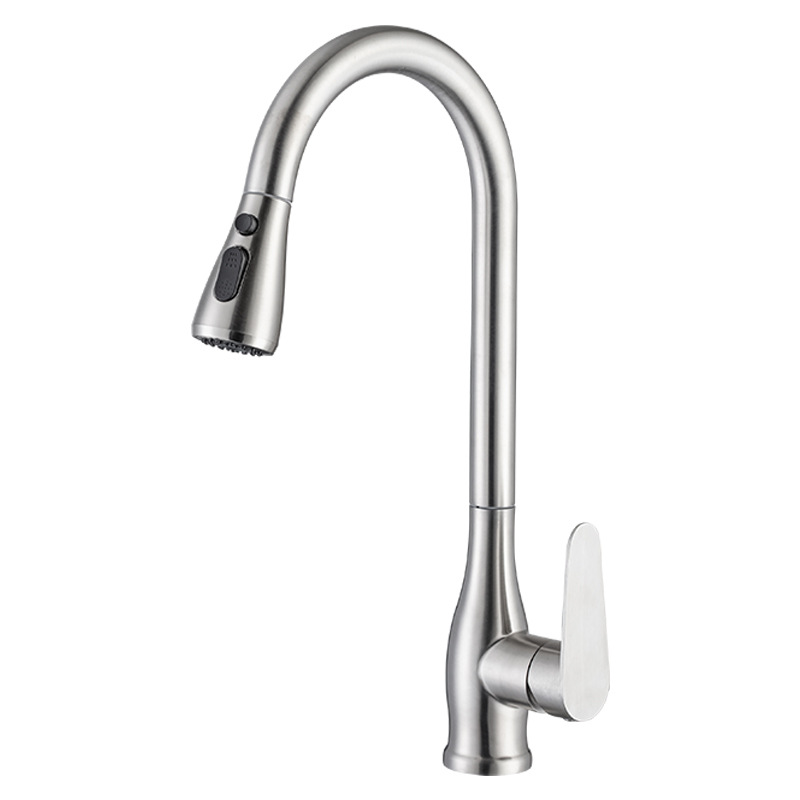 Stainless steel kitchen faucet