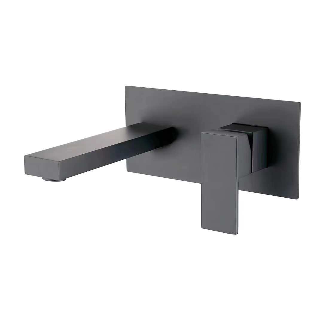 Matte Black Wall-Mounted Faucet
