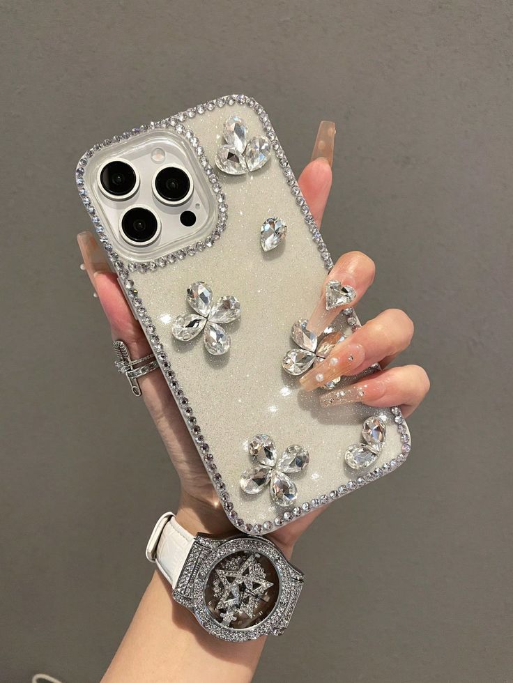 Crystal Diamond Flower Phone Case
