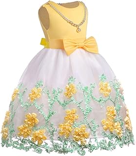 Girls' Yellow Floral Party Dress