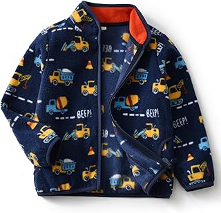 Kids Fleece Jacket with Truck Print
