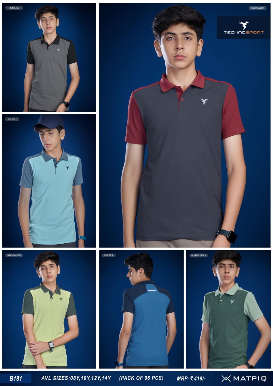 Boys’ Colorblock Polo T-Shirts – Pack of 6