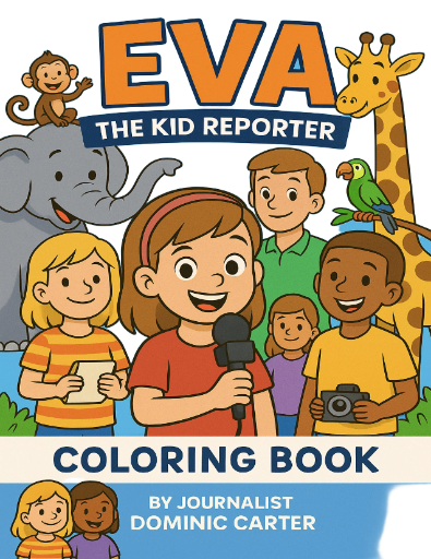 Eva The Kid Reporter Coloring Book-By Journalist Dominic Carter