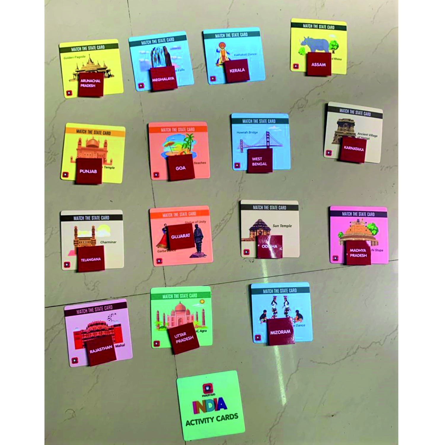 HoloKitab Combo Know my India Smart Learning Kit for Kids. Learn about Indian Dances, Monuments, Festivals, States UTs & National Symbols | 120 Flashcards | Activity Cards | AR Enabled | 4- 14 Yrs