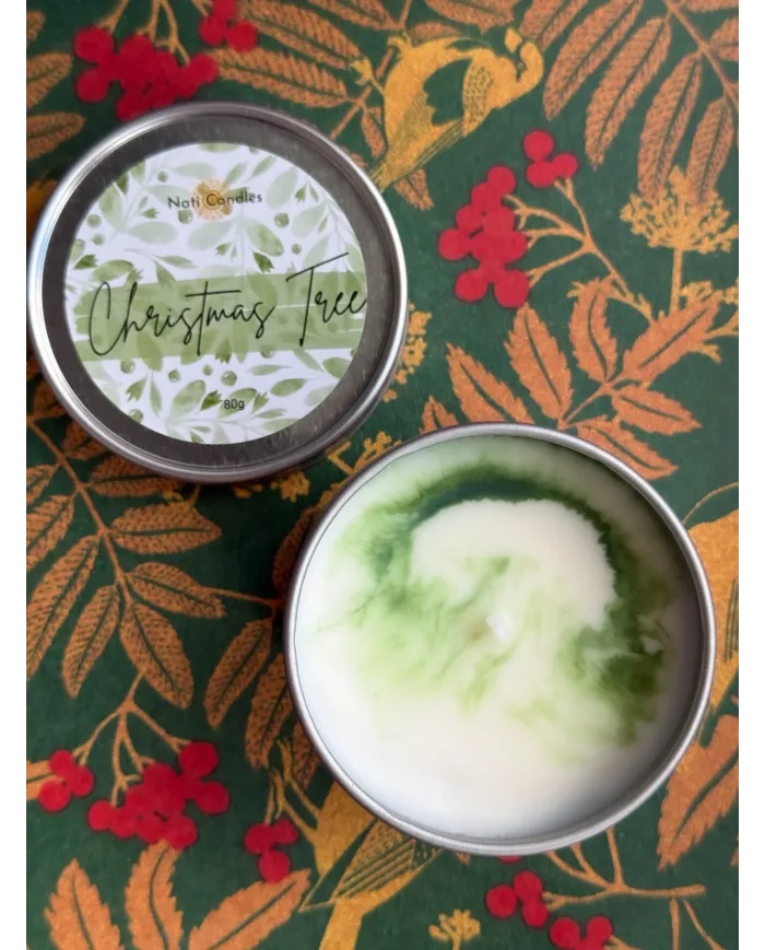 Christmas Tree Tin Candle