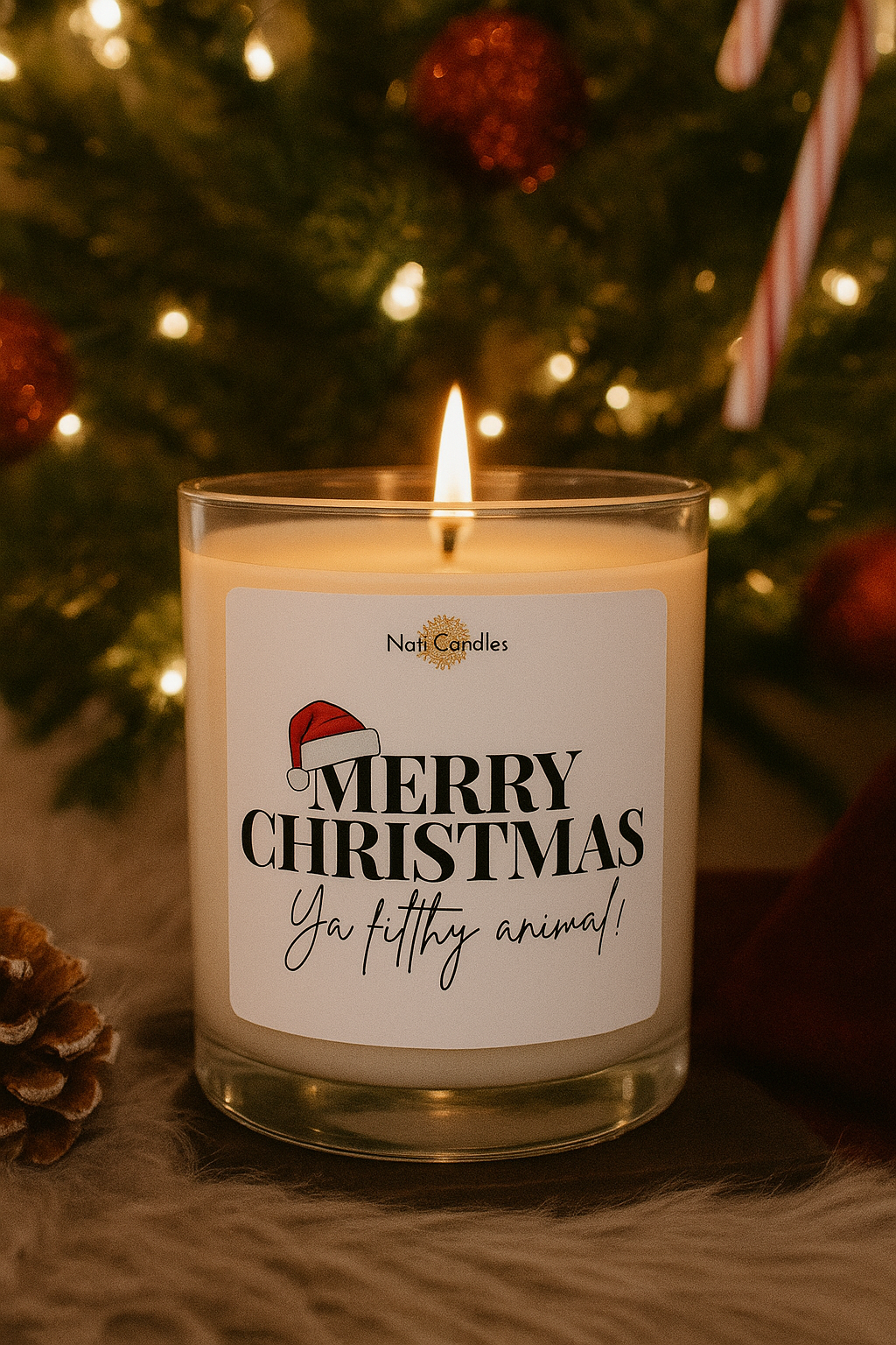 Christmas LABEL for A Candle
