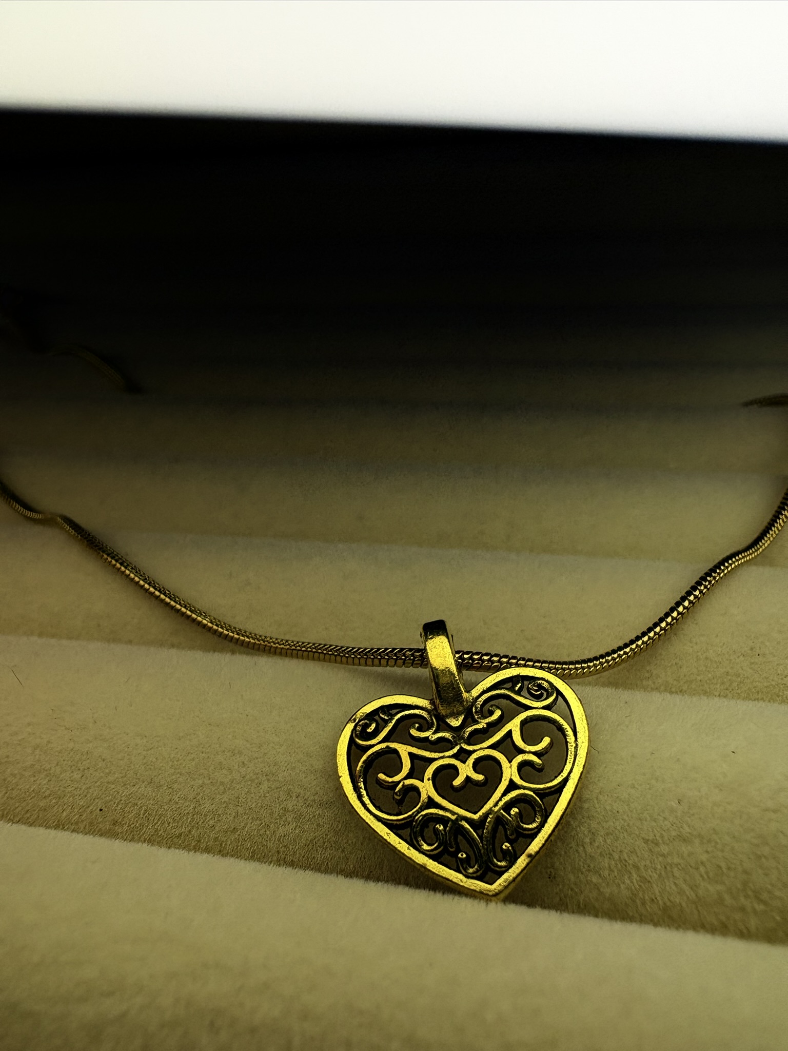 Gold Heart Pendant Necklace