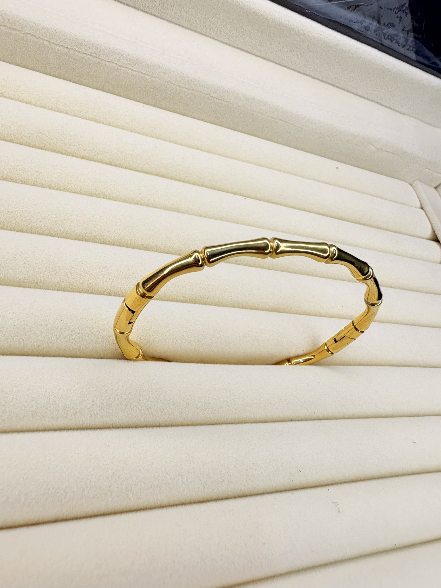 Gold Bamboo-Style Bracelet