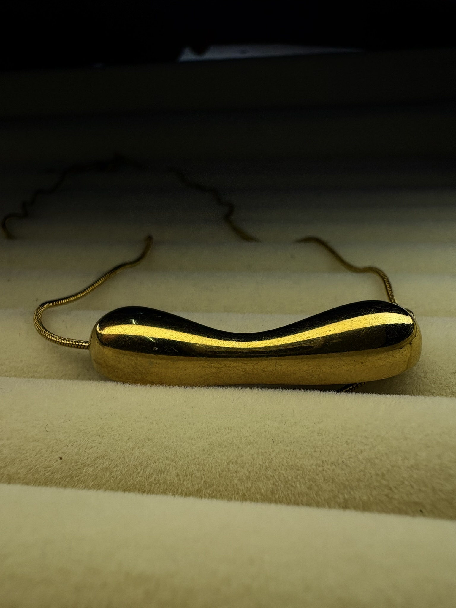 Gold Wave Pendant Necklace