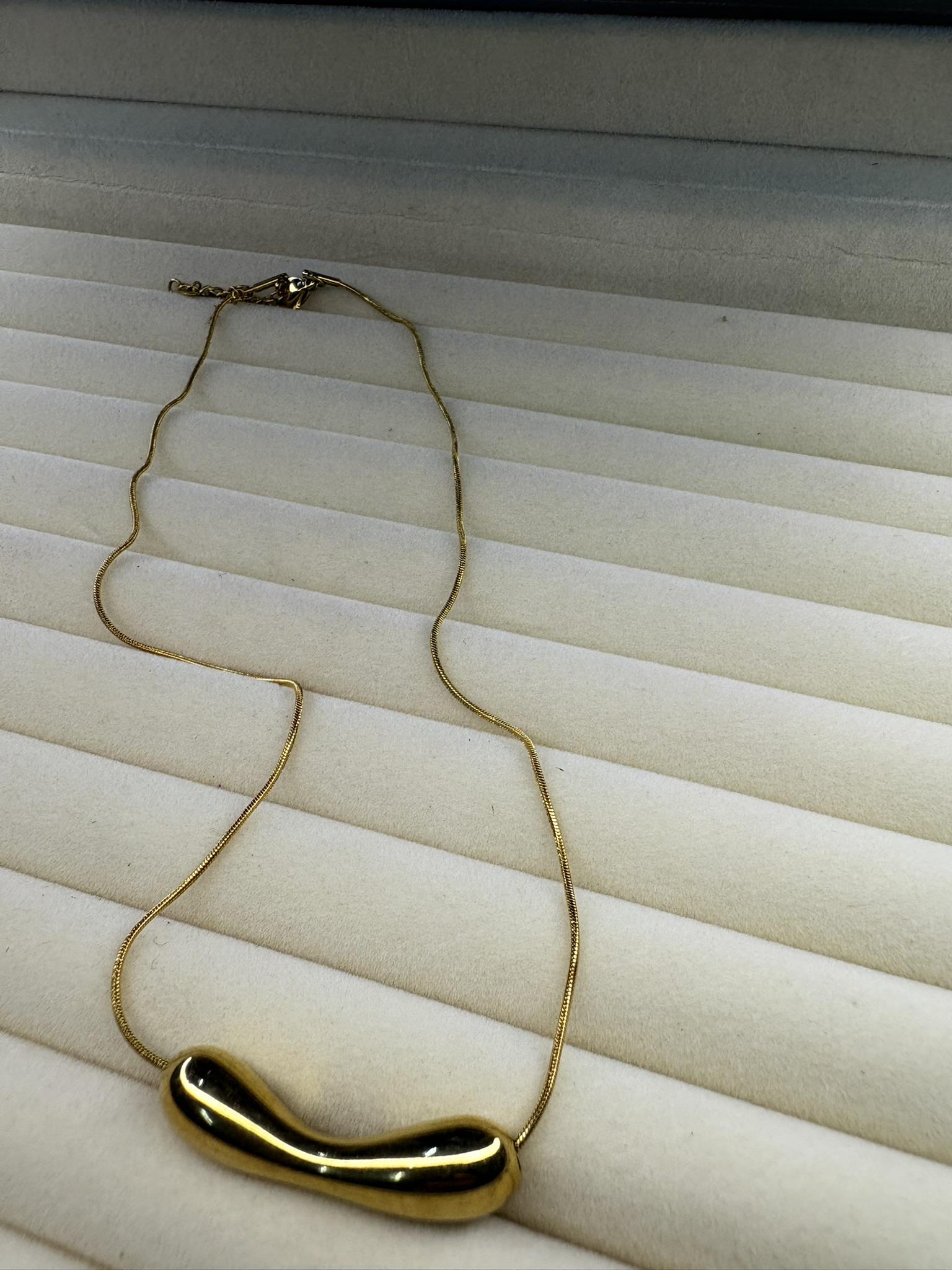 Gold Wave Pendant Necklace