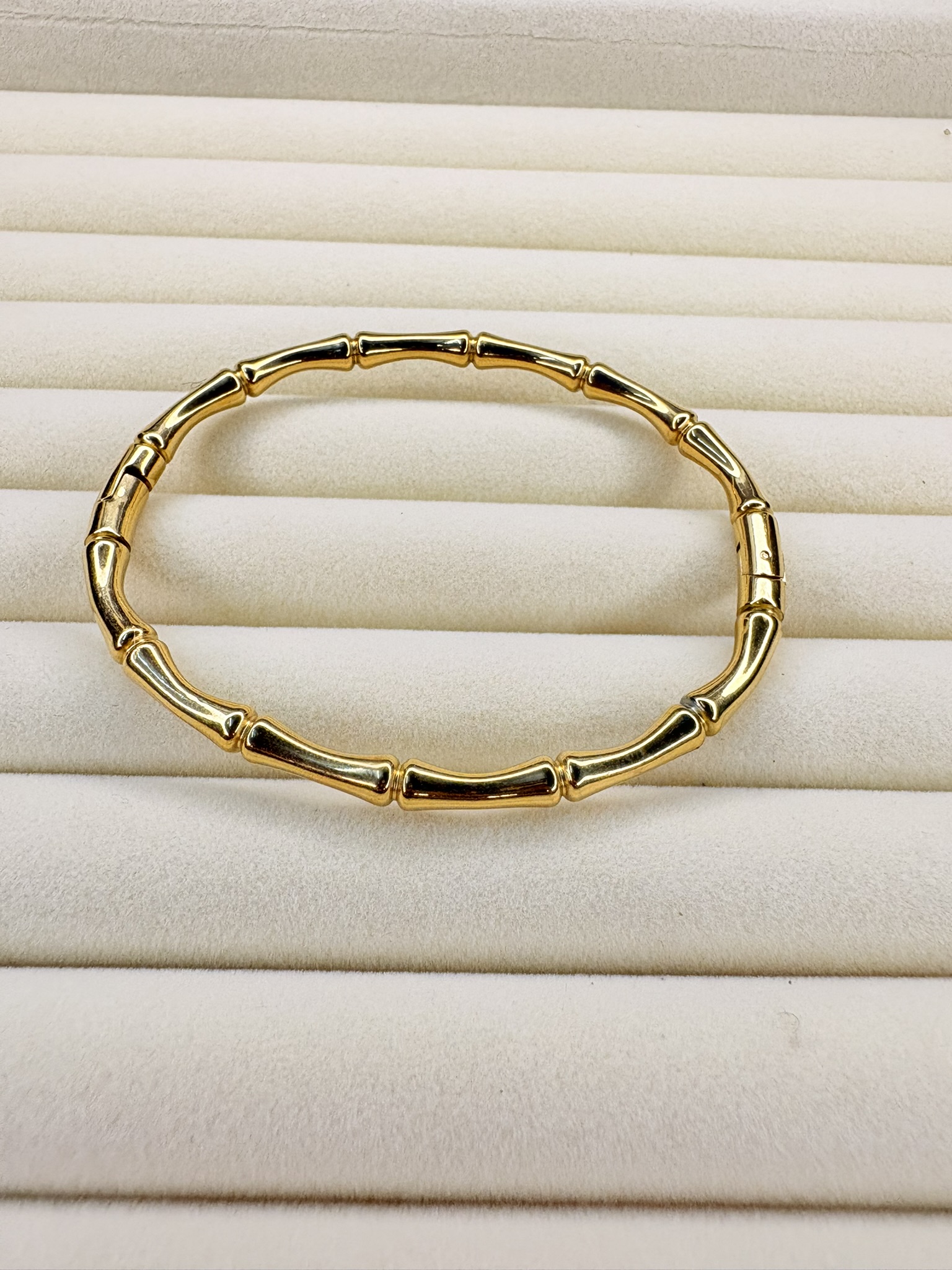 Gold Bamboo-Style Bracelet