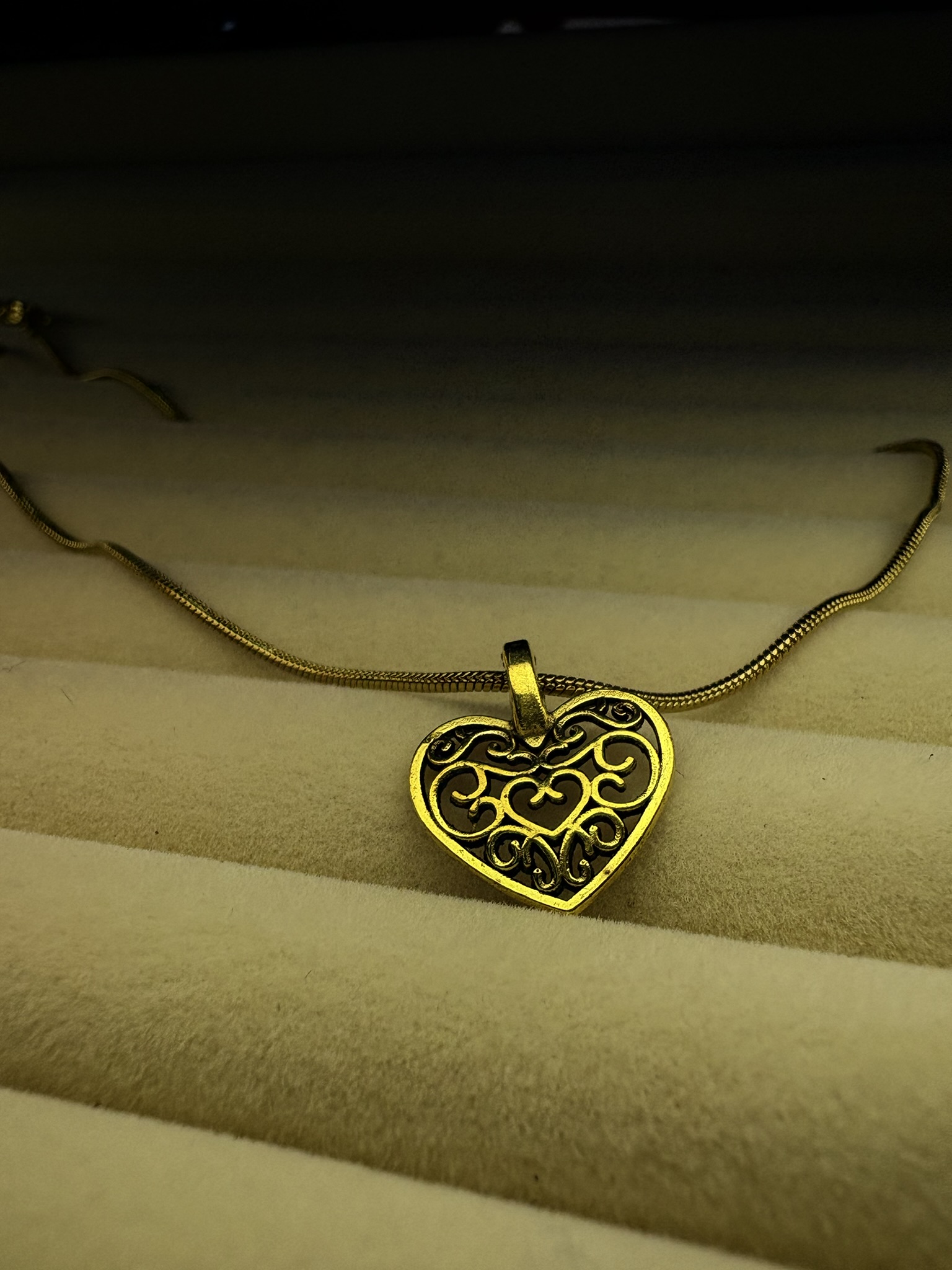 Gold Heart Pendant Necklace