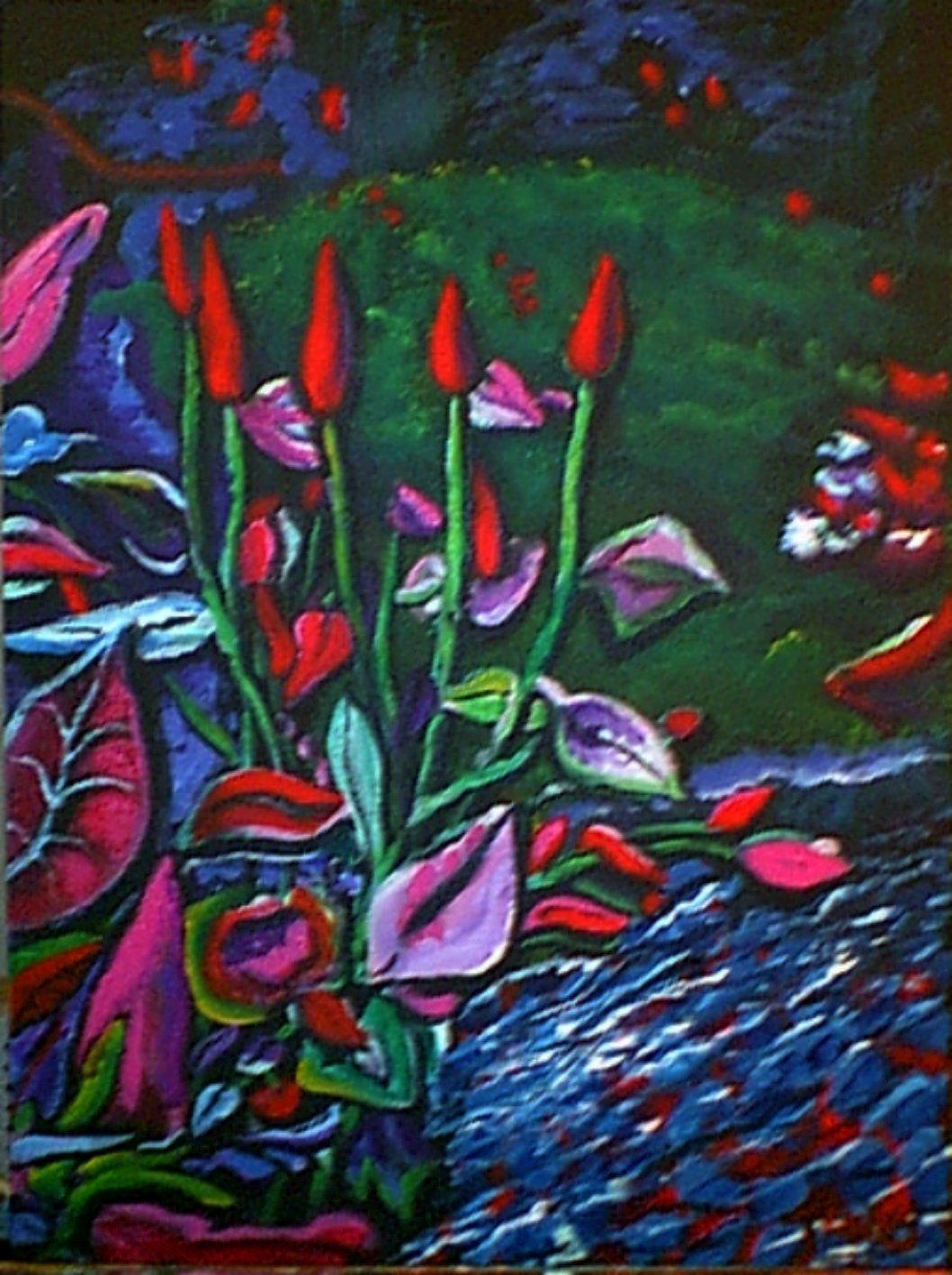 Vibrant Floral Oil Painting