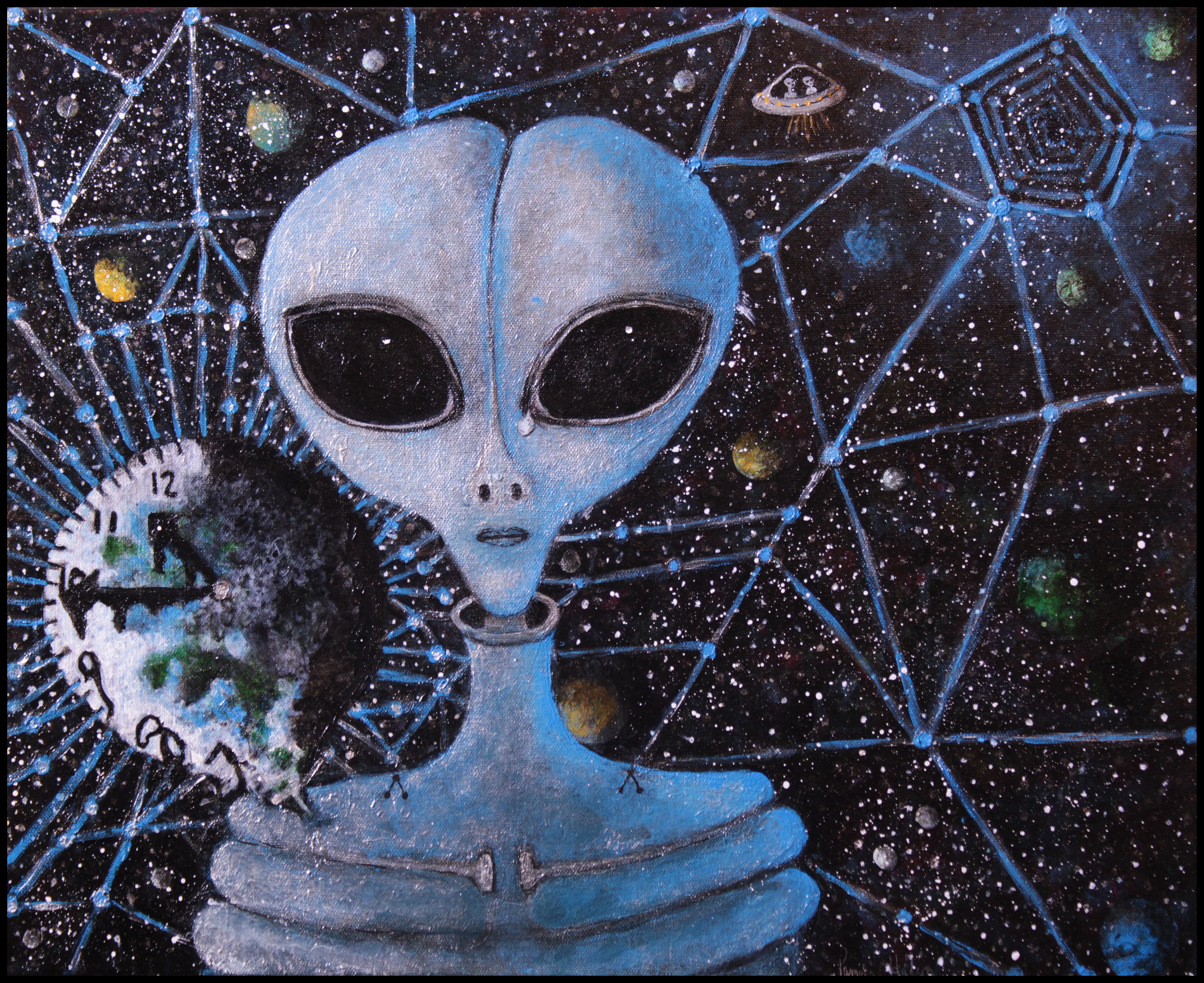 Alien and Cosmic Space Art Painting