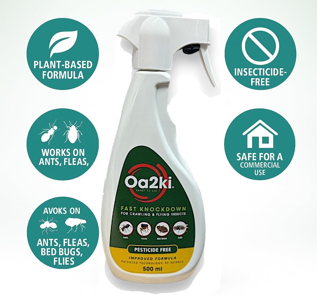 Oa2ki 500ml Ready-to-Use Insect Killer Trigger Spray – Toxin-Free & Plant-Based