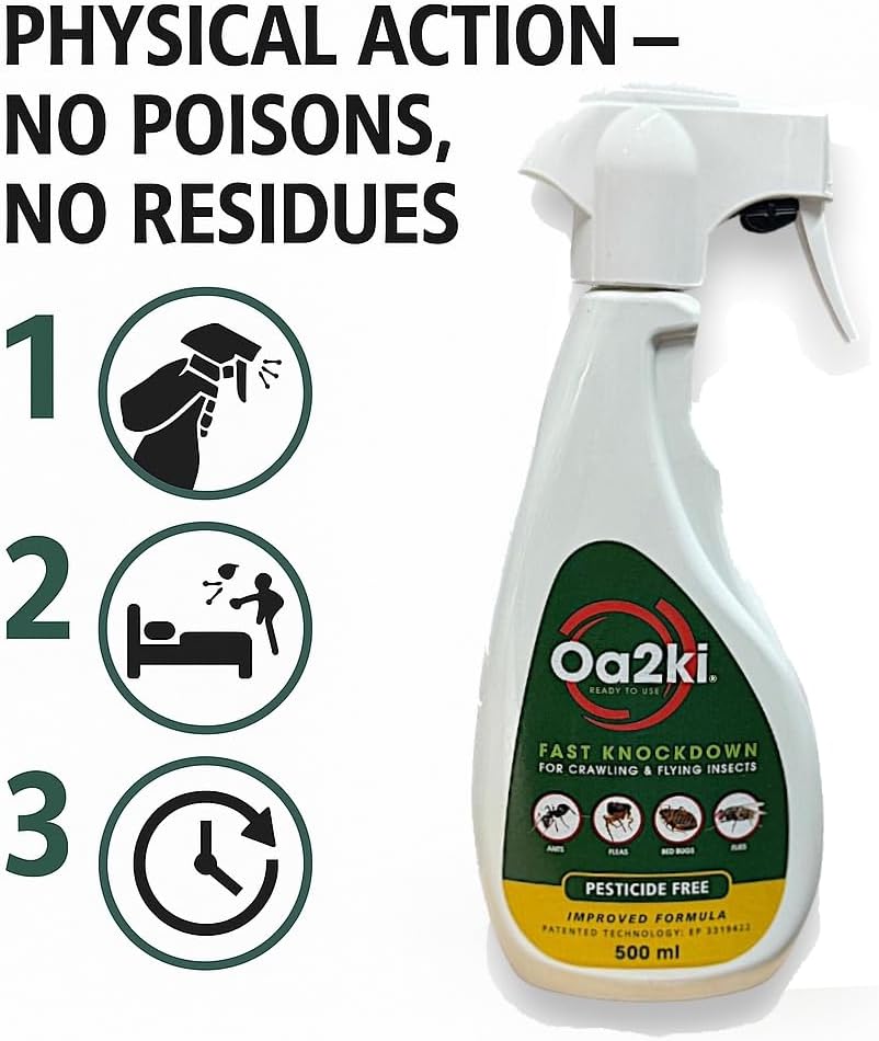 Oa2ki 500ml Ready-to-Use Insect Killer Trigger Spray – Toxin-Free & Plant-Based