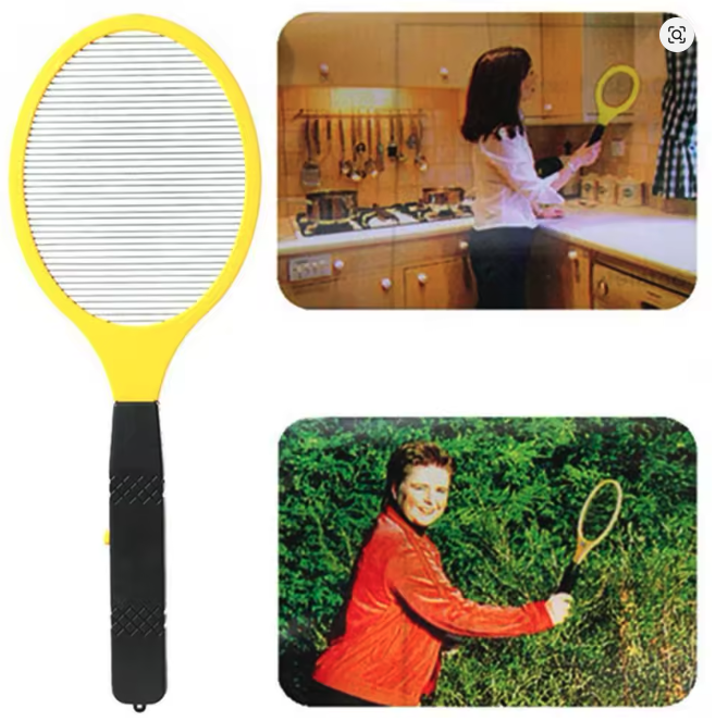 Single Layer Cordless Electric Mosquito Fly Insects Fryer Swatter Racket