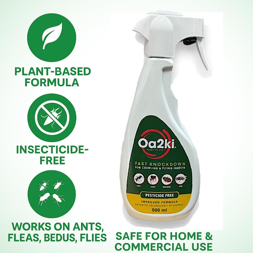 Oa2ki 500ml Ready-to-Use Insect Killer Trigger Spray – Toxin-Free & Plant-Based