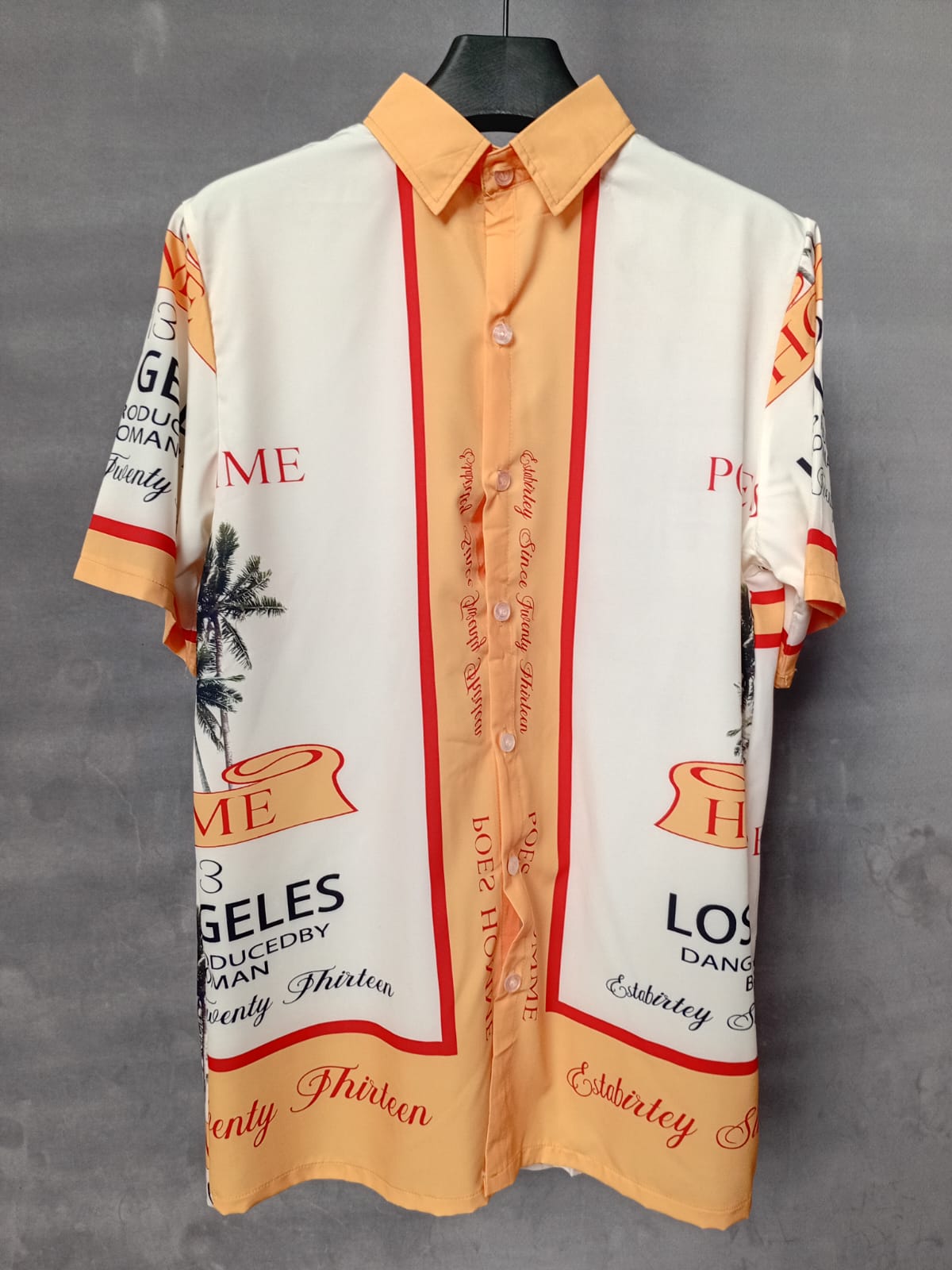 Printed Short Sleeve Button-Up Shirt