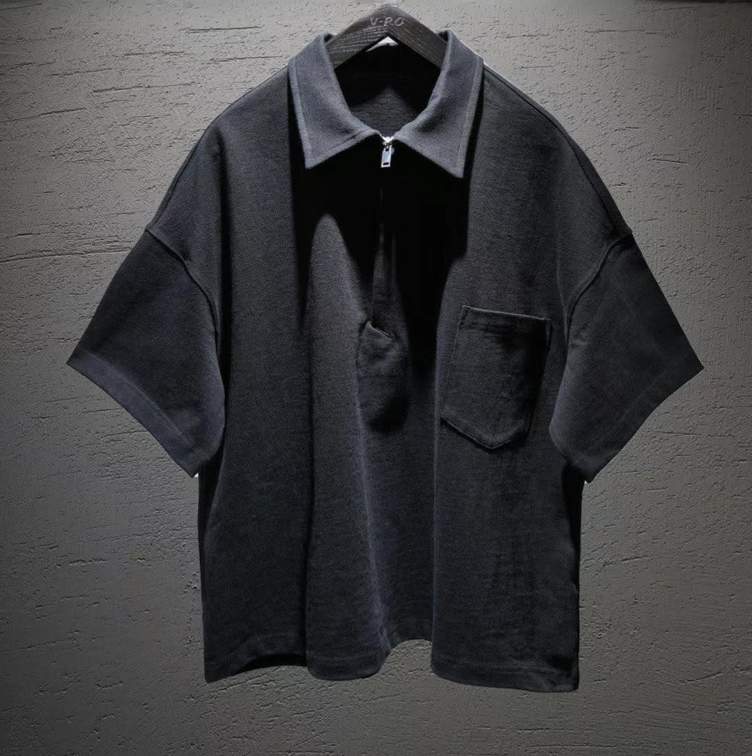 JIM BROWN - Half-Zip Polo Shirt