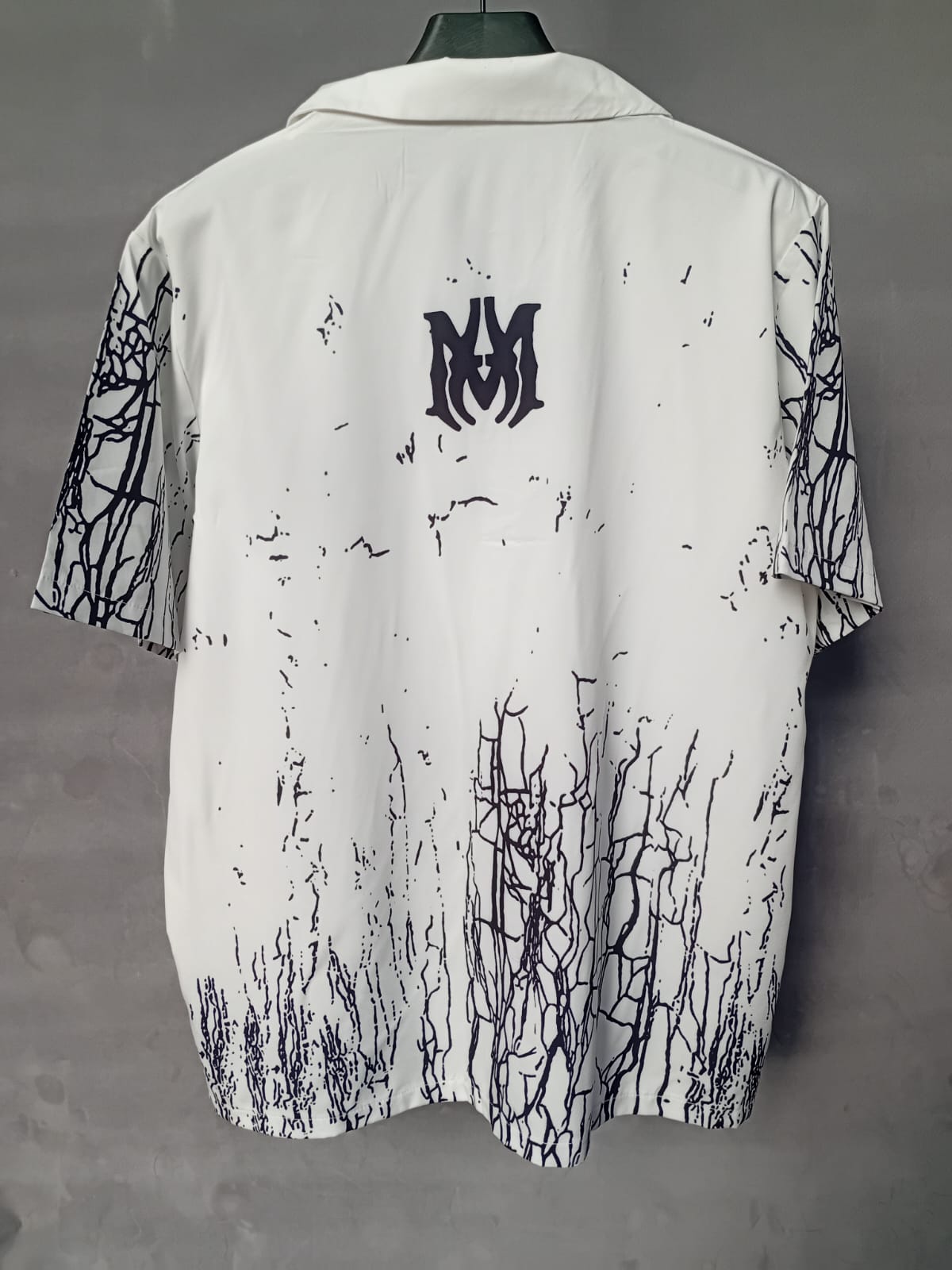 White Casual Shirt with Abstract Print