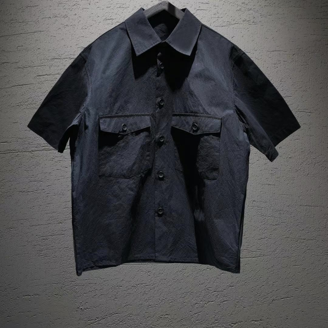 MARSHAL - Oversized Mason cut Short Sleeve Button-Up Shirt