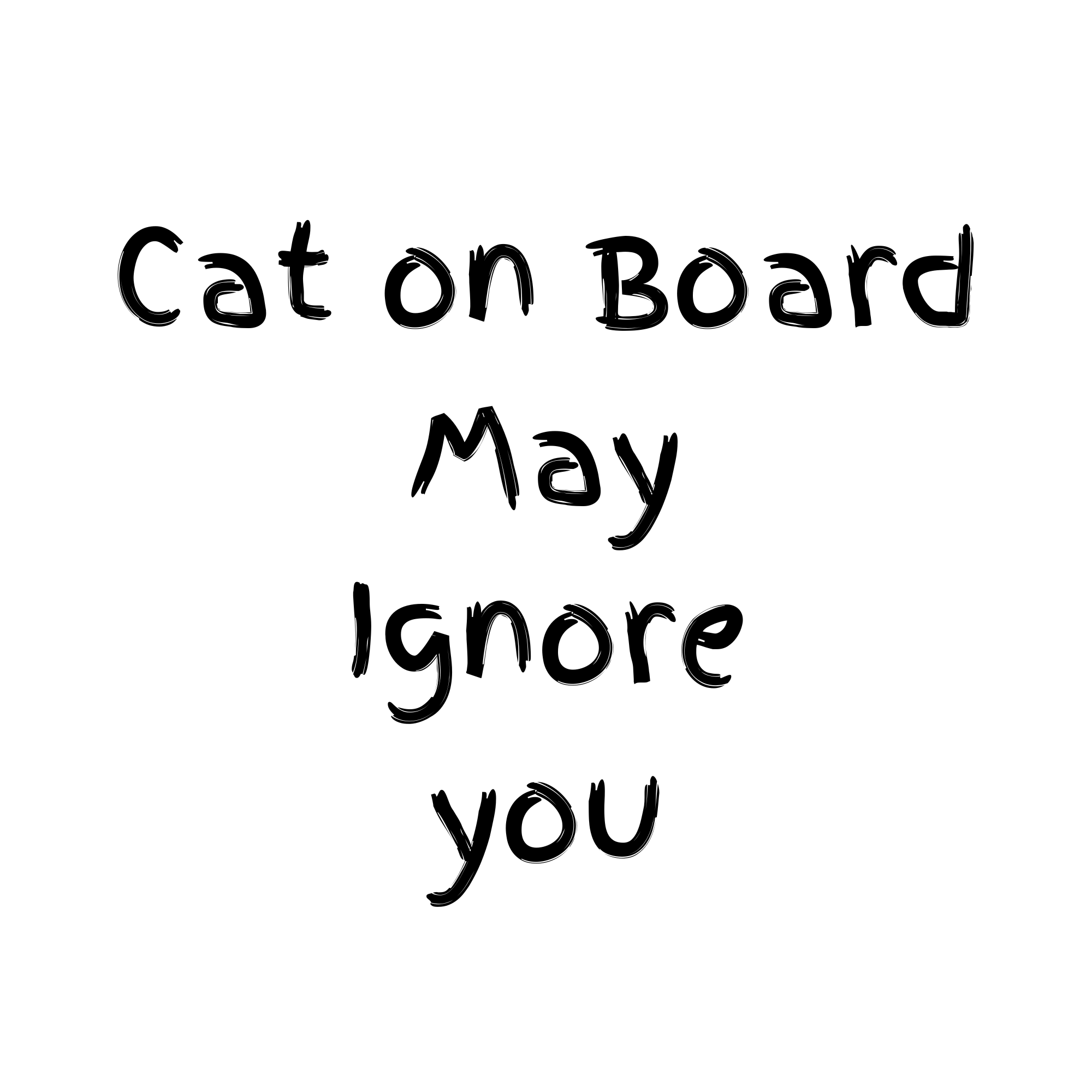 Cat On Board 12 by 12