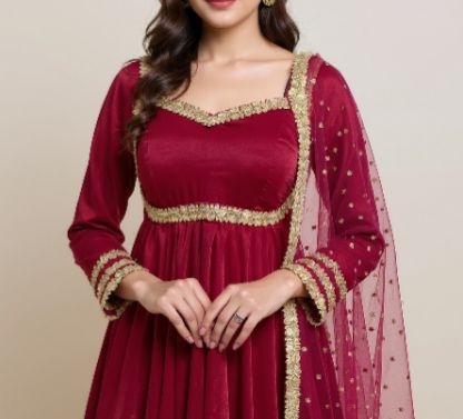  hot pink anarkali suit