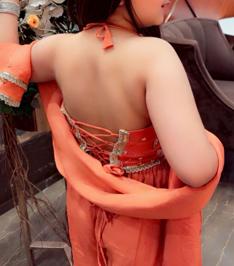 Matching Orange Traditional Outfits