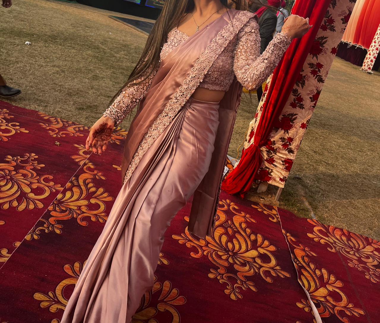 Elegant Pink Designer Saree