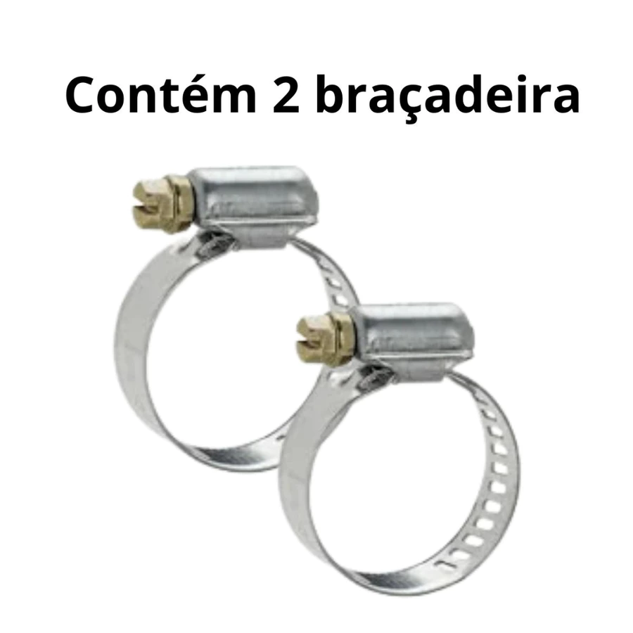 Mangueira de Gás Revestida Aço Inox + 2 Abraçadeiras - 1m / 1,20m / 1,50m 