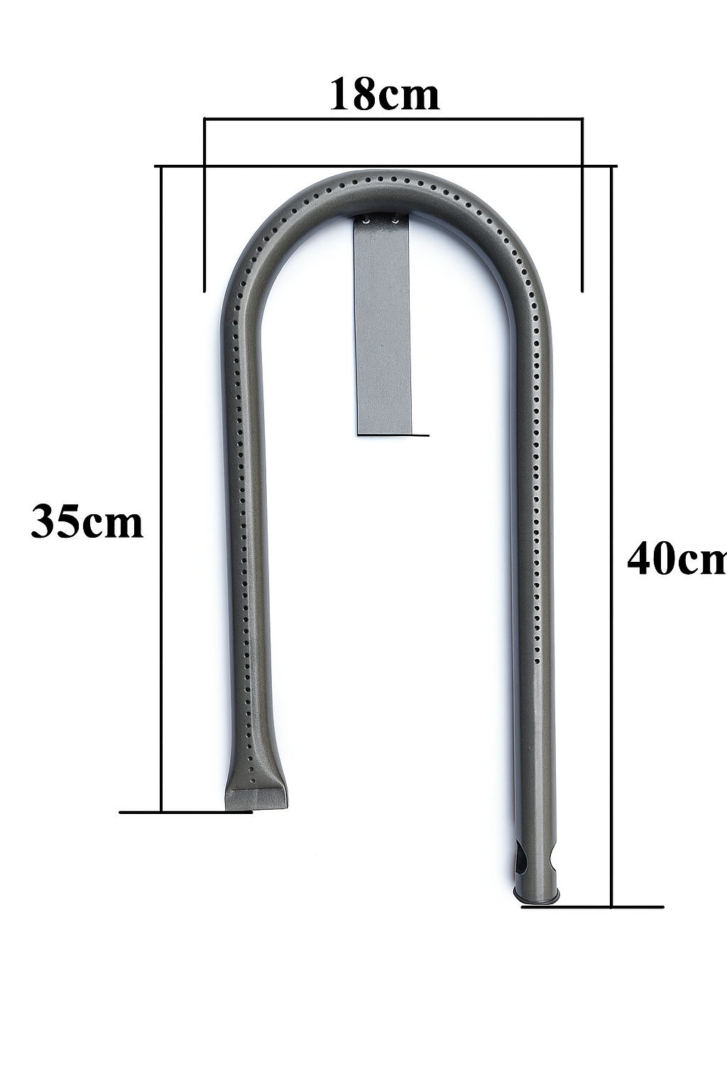 Queimador Tubular Direito Gás Em U Para Chapas Lanche Prensas 1furo