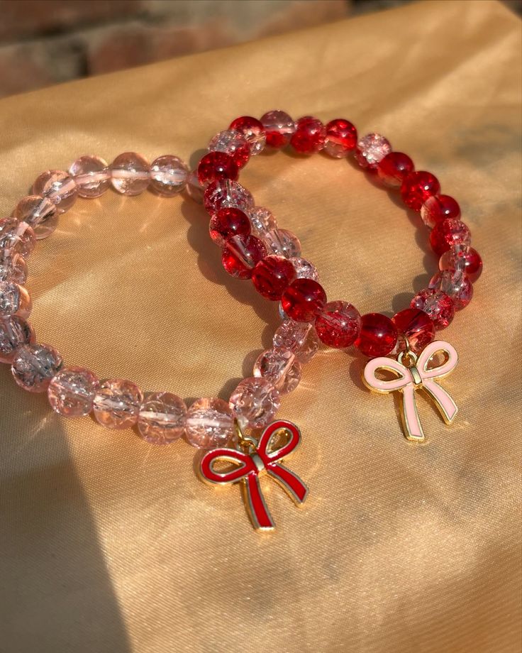 Crystal Bead Bow Bracelets