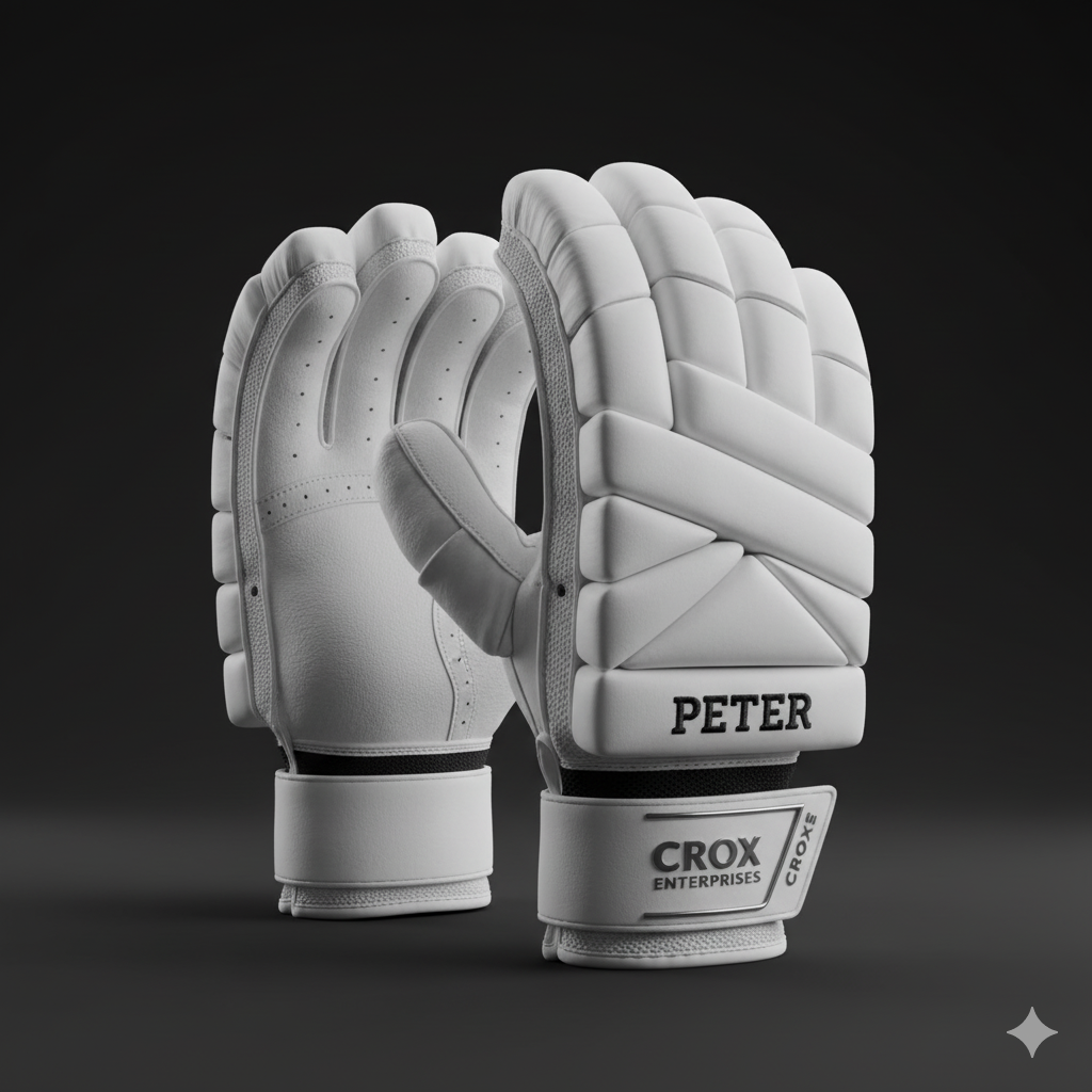 Crox Enterprises Premium White Cricket Gloves
