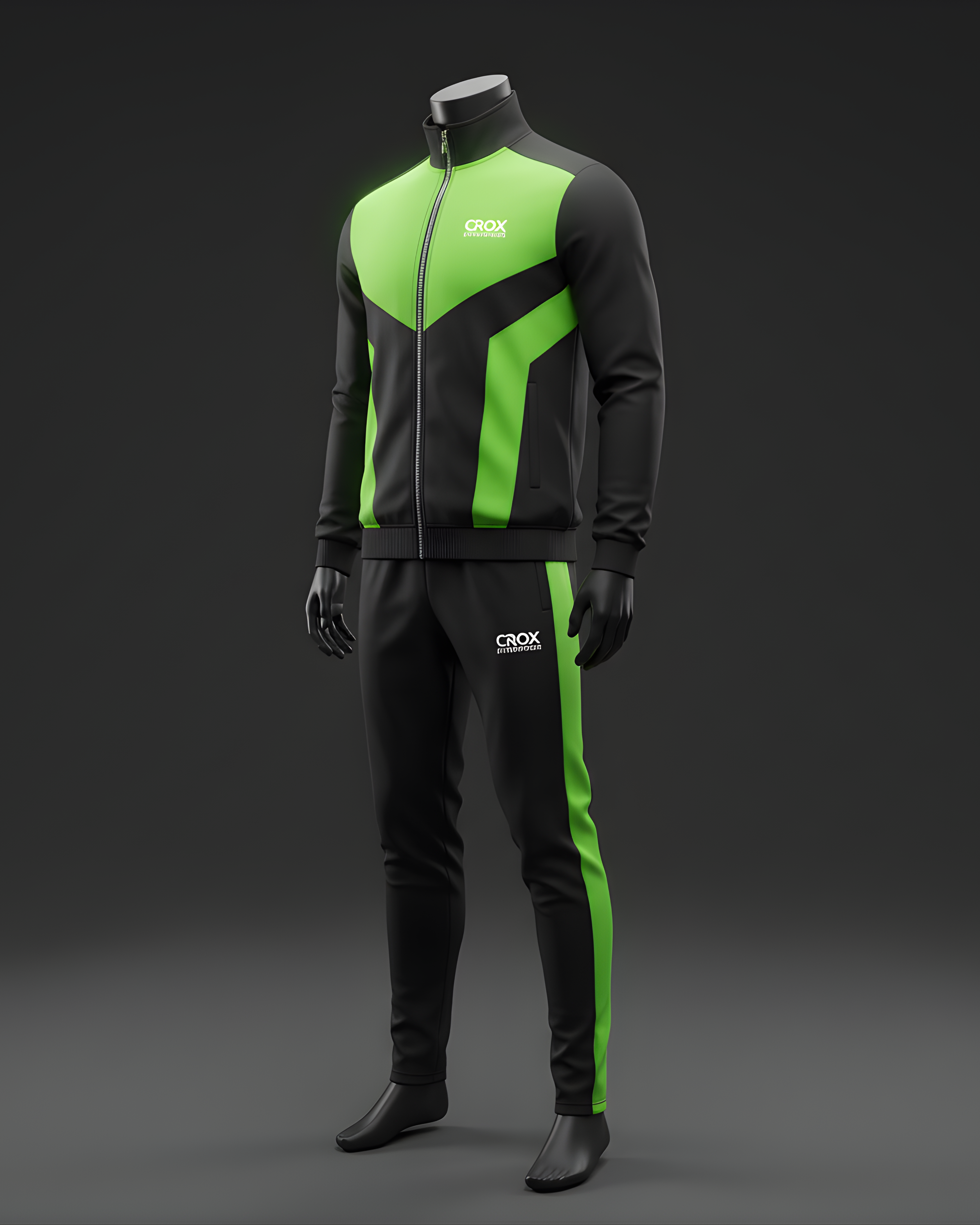 Crox Enterprises Neon Green & Black Tracksuit