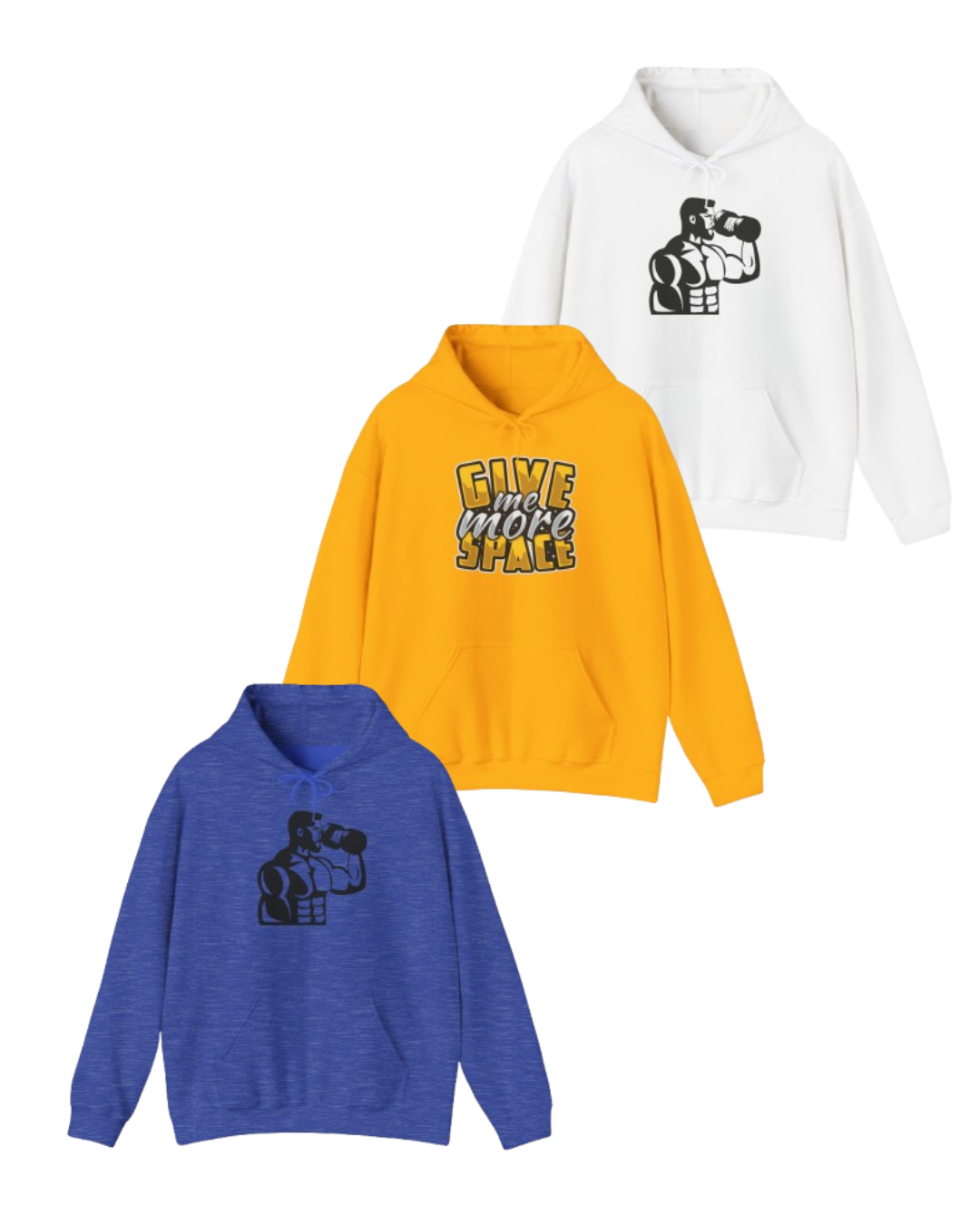 Premium Unisex Fitness Hooded Blend of Cotton and Polyester Pack of 3 Hoodies