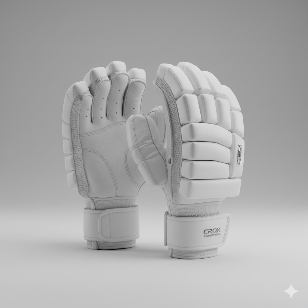 Crox Enterprises Premium White Cricket Gloves