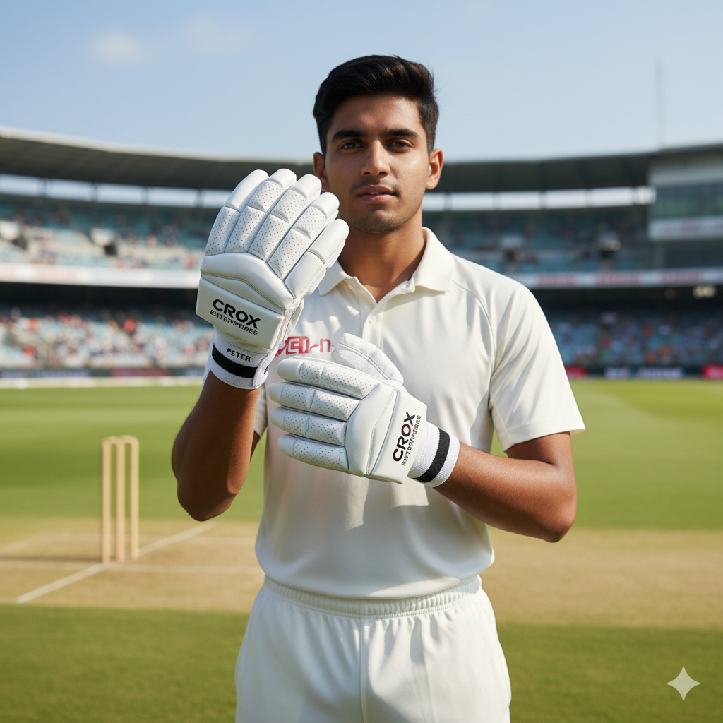 Crox Enterprises Premium White Cricket Gloves
