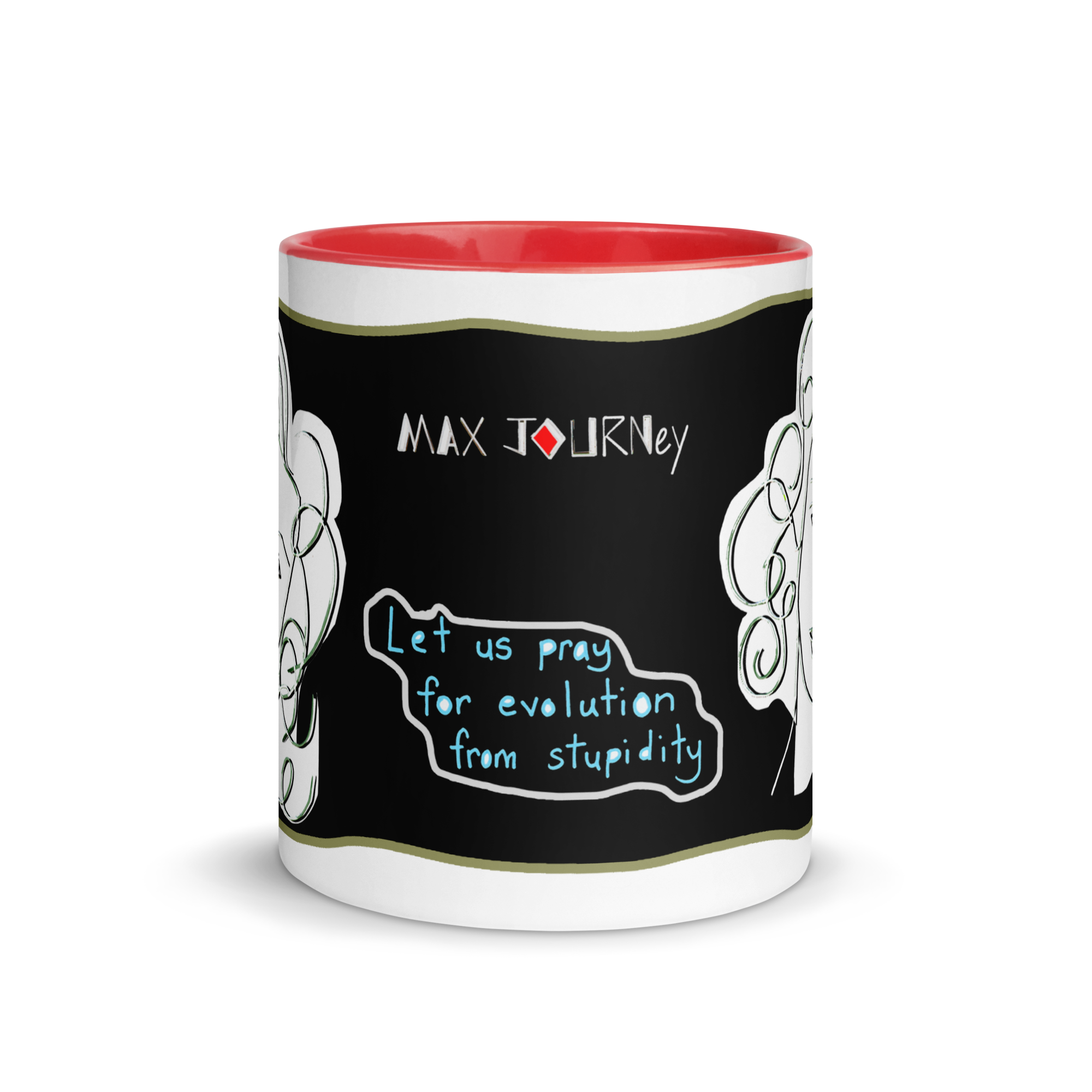 Ceramic Mug with Color Inside - Lead and BPA-free - Red - 11oz