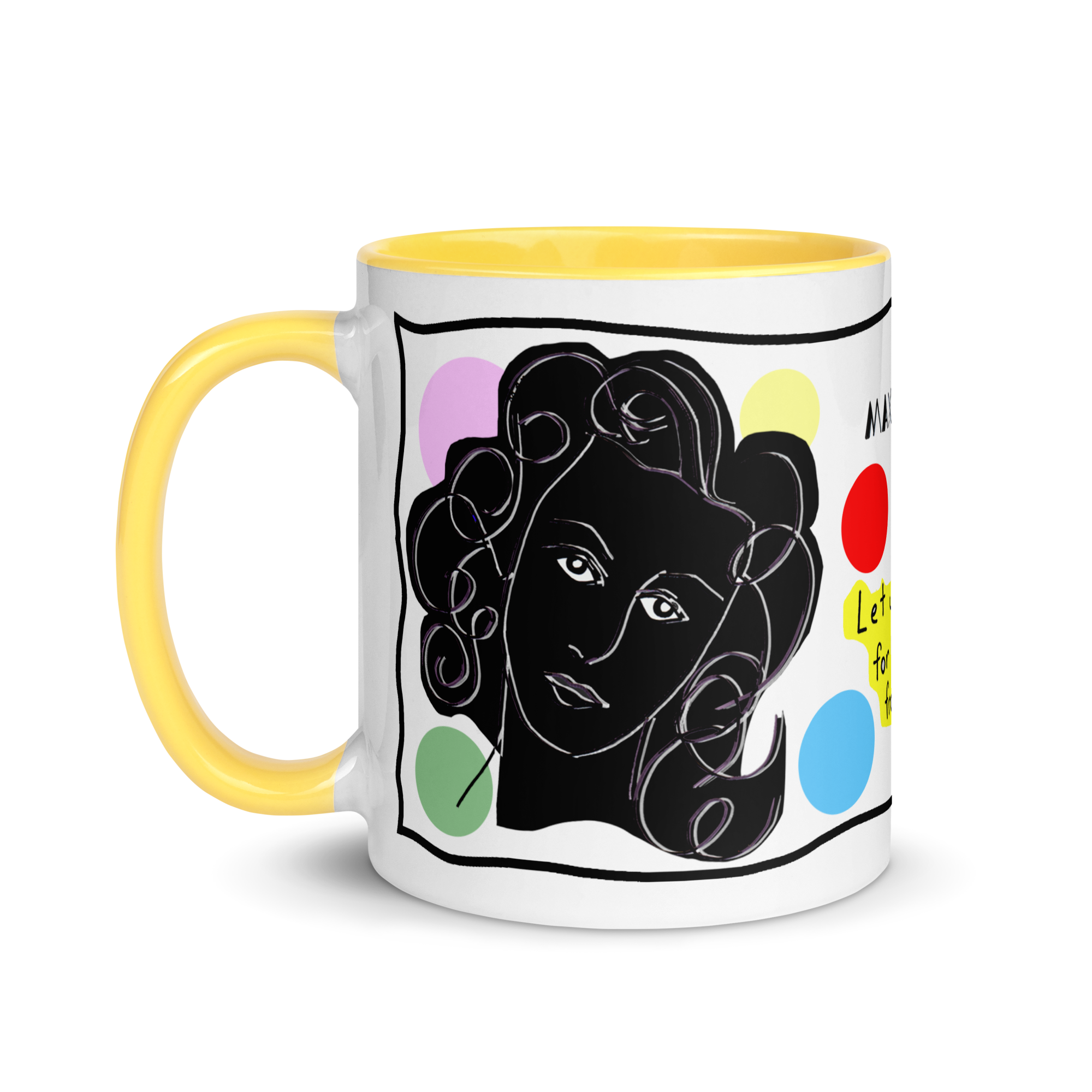 Ceramic Mug with Color Inside - Lead and BPA-free - Yellow - 11oz