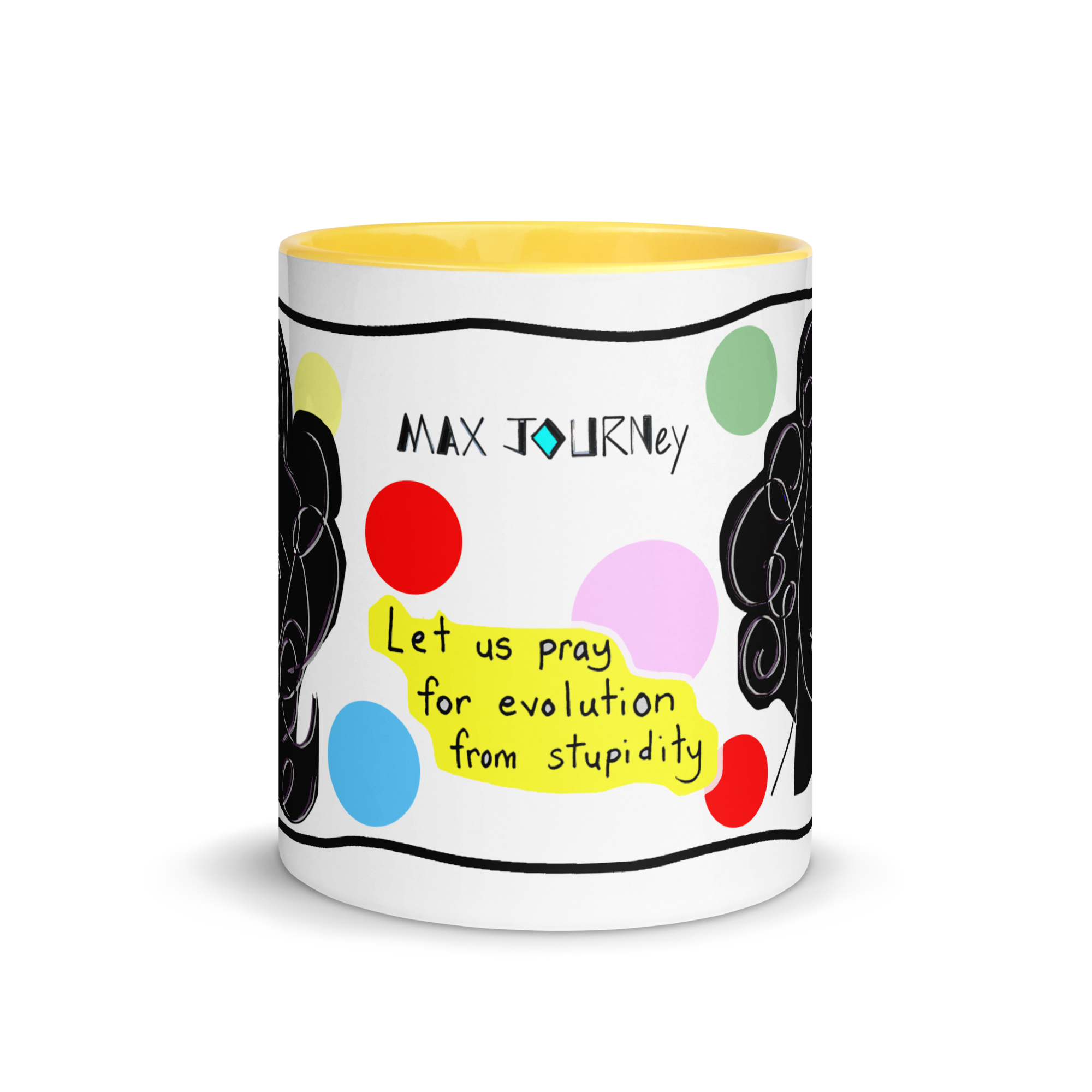 Ceramic Mug with Color Inside - Lead and BPA-free - Yellow - 11oz
