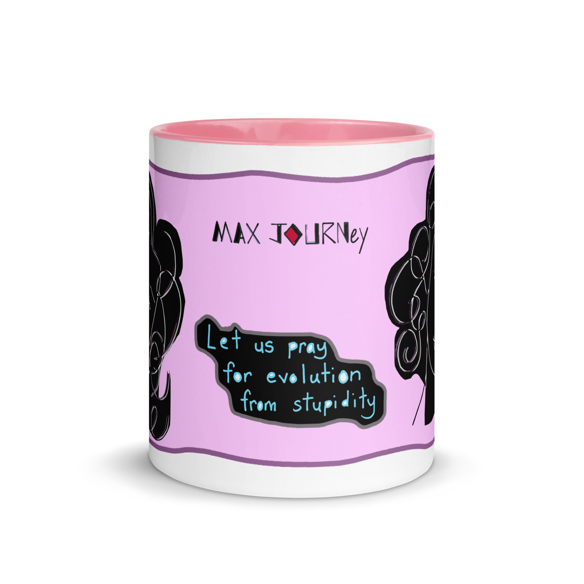 Ceramic Mug with Color Inside - Lead and BPA-free - Pink - 11oz 